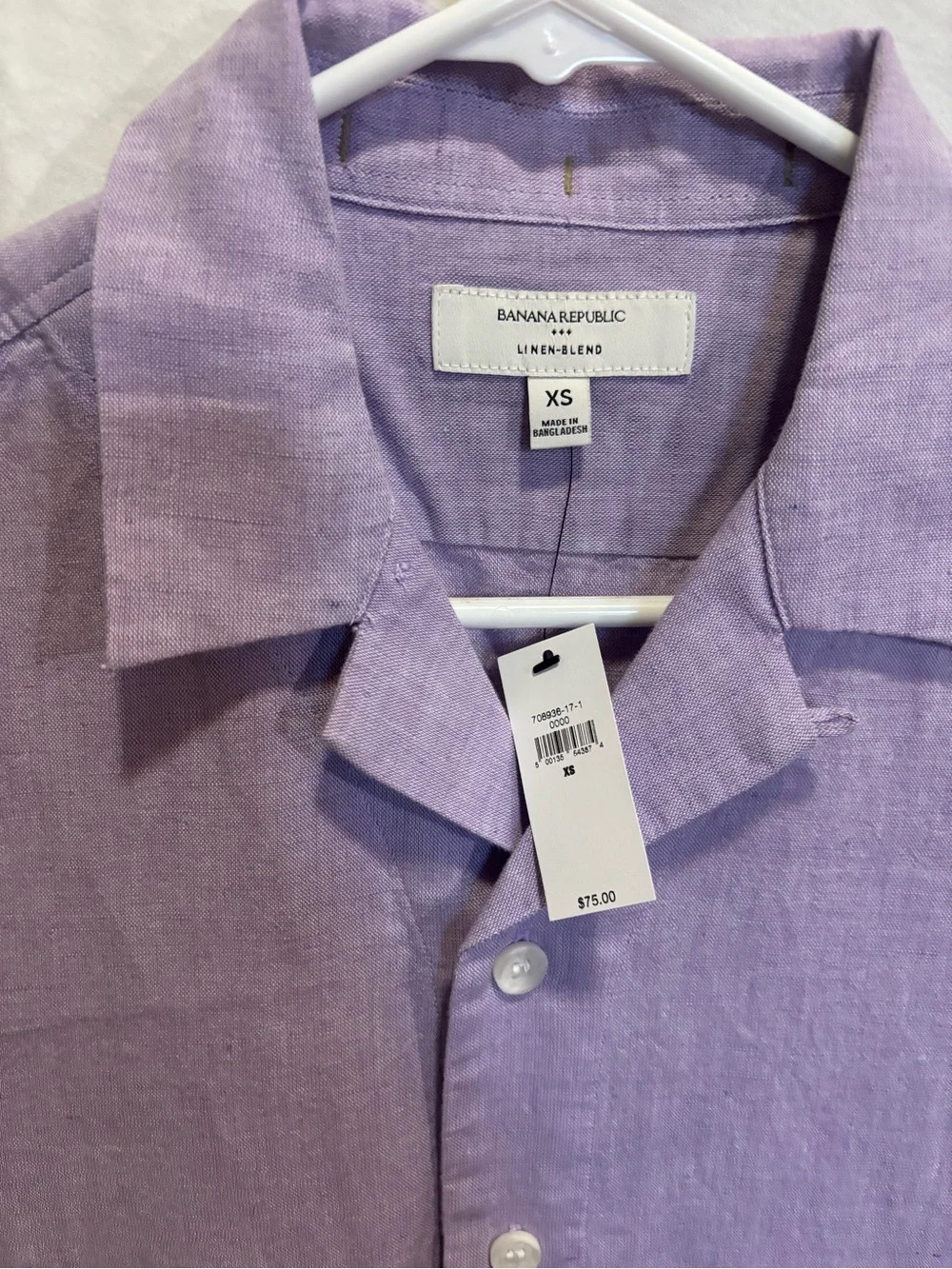 NWT Banana Republic linen blend button down shirt- Men's XS